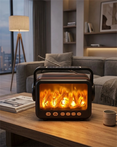 Şömine Efektli Bluetooth Hoparlör FM Radyo USB TF Kart Müzik Çalar