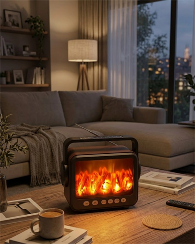 Şömine Efektli Bluetooth Hoparlör FM Radyo USB TF Kart Destekli Kablosuz Müzik Çalar