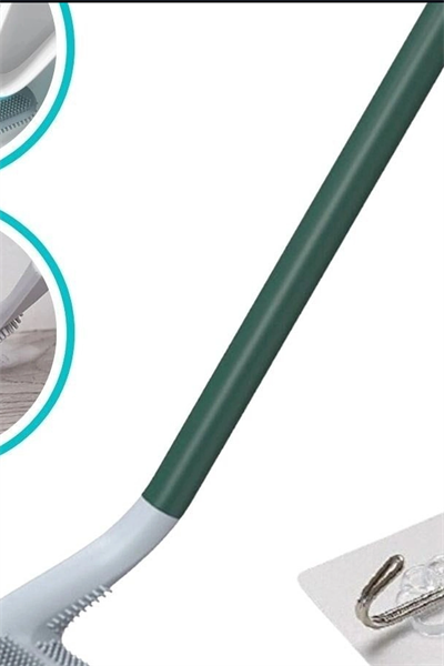 Sopali Tasarim Silikon Klozet Fircasi 41 cm Aski Kancali Banyo Temizlik Seti BX-313808