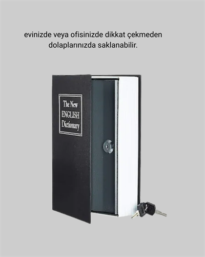 Sözlük Görünümlü Gizli Kitap Kasa – Anahtarlı Metal İç Kasa, Kompakt Boyut, Şık ve Güvenli Tasarım