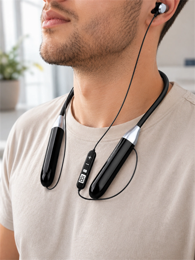 Spor İçin Bluetooth Boyun Kulaklığı Mikrofonlu Kablosuz Kulak İçi Müzik ve Telefon Kulaklığı