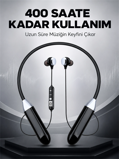 Spor İçin Bluetooth Boyun Kulaklığı Mikrofonlu Kablosuz Kulak İçi Müzik ve Telefon Kulaklığı