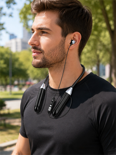 Spor İçin Bluetooth Boyun Kulaklığı Mikrofonlu Kablosuz Kulak İçi Müzik ve Telefon Kulaklığı