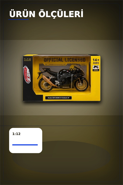 Spor Motosiklet Modeli 1/12 Ölçekli - Honda CBR1000RR R Fireblade Minyatür, Koleksiyonluk BX-313416