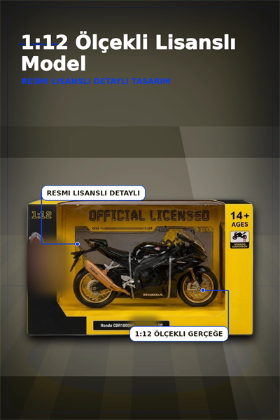 Spor Motosiklet Modeli 1/12 Ölçekli - Honda CBR1000RR R Fireblade Minyatür, Koleksiyonluk BX-313416