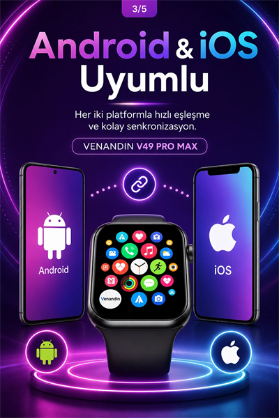 Spor Takip Özellikli AMOLED Ekran Akıllı Saat Telefon Uyumlu Bluetooth Bağlantılı