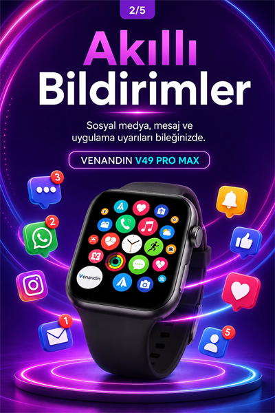 Spor Takip Özellikli AMOLED Ekran Akıllı Saat Telefon Uyumlu Bluetooth Bağlantılı
