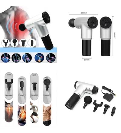 Sporcu Masaj Aleti 4 Başlıklı Şarjlı Titreşimli Yoğurmalı (3936)