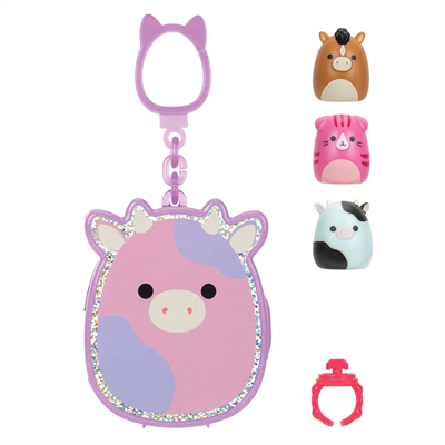 Squish-a-longs 3 Figür + Yüzük Çantalı Sürpriz Paket Seri 1