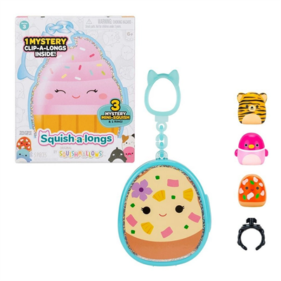 Squish-a-longs 3 Figür + Yüzük Çantalı Sürpriz Paket Seri 3