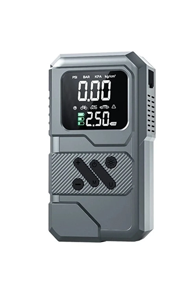 St-9654 Şarjlı 10.000 Mah Taşınabilir Araç Hava Kompresörü Akü Takviyeli Dijital Ekranlı Işıklı