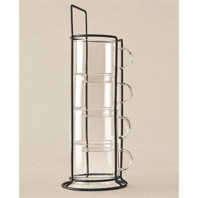 Standlı Borosilikat 4lü Fincan Seti