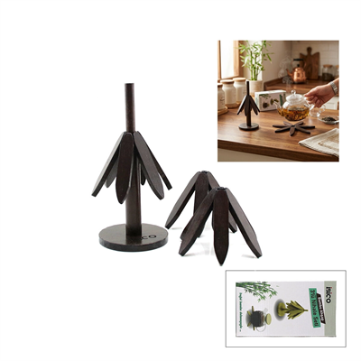 Standlı=ağaç Model 2pcs Ahşap Bambu Katlanır Nihale Yapraklı Çiçek Modeli= Çap: 20cm Bx40