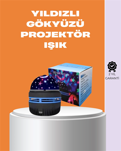 Star Master Galaxy Projektör – 360° Dönebilen Gece Lambası, Dekoratif Ambiyans Işığı
