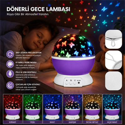 Star Master Pilli Dönerli Gece Lambası Bx40