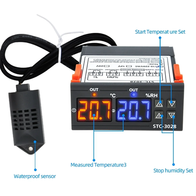 Stc-3028 Dijital Sıcaklık Nem Ölçer 110-220v 10a Termostat