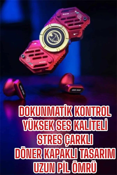 Stres Çarklı Bluetooth Kulaklık Kablosuz Kırmızı Yüksek Ses Kaliteli