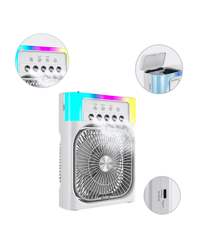 Su Buharlı Mini Klima Fan RGB Işıklı Taşınabilir Serinletici