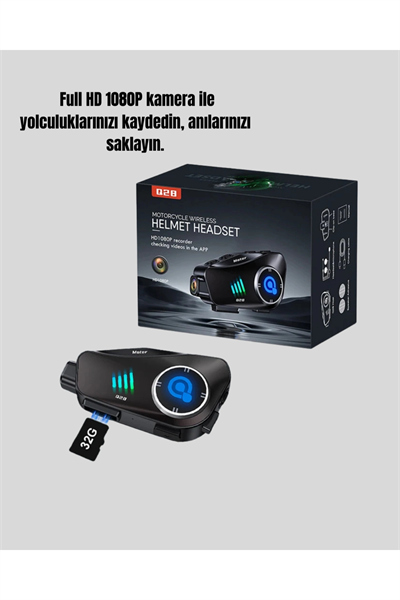 Su Geçirmez Bluetooth Kask Kulaklık ve 1080P Kamera Özellikli Motosiklet Interkom Sistemi