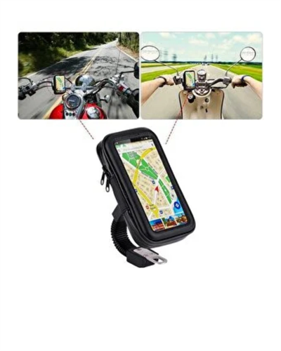 Su Geçirmez Motosiklet Bisiklet Telefon Tutucu 360 Derece Döner Gidon Telefon Standı