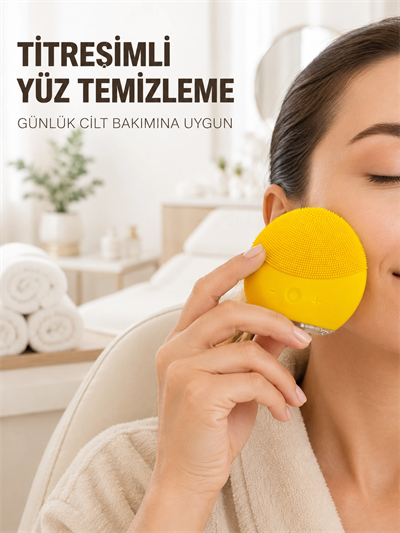 Su Geçirmez Titreşimli Yüz Temizleme Cihazı Yumuşak Silikon Cilt Bakım Fırçası