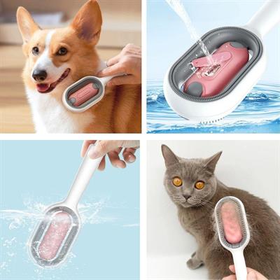 Su Hazneli Kedi ve Köpek Tüyü Toplamama Fırçası Su Hazneli Pet Tarağı (3936)