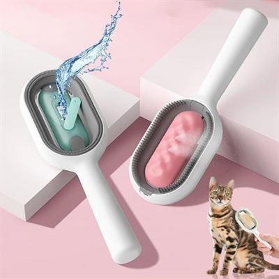 Su Hazneli Kedi ve Köpek Tüyü Toplamama Fırçası Su Hazneli Pet Tarağı (3936)