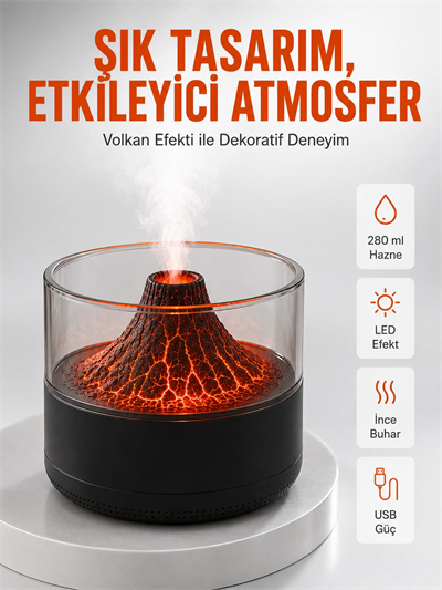 Su Hazneli LED Işıklı Aromaterapi Difüzörü