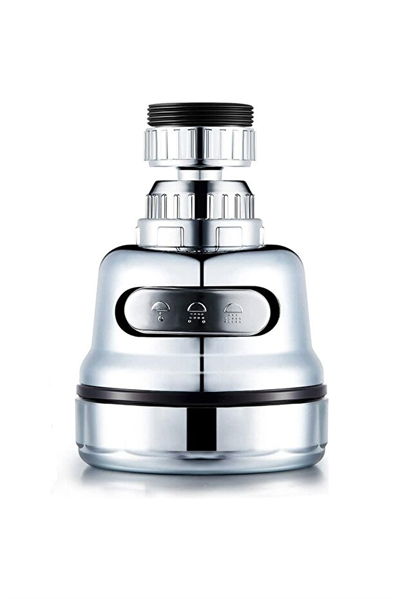 Su Tasarruflu Krom 3 Fonksiyonlu Döner Musluk Ucu Mutfak Evye Banyo Lavabo Çeşme Batarya Aparatı