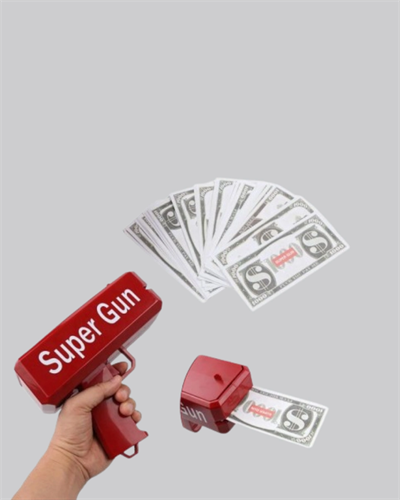 Super Money Gun Para Saçma Tabancası Yüksek Atış Güçlü Kırmızı Model