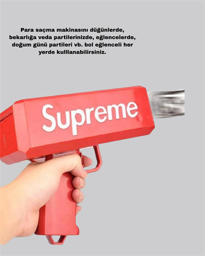 Super Money Gun Para Saçma Tabancası Yüksek Atış Güçlü Kırmızı Model