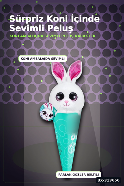Sürpriz Bebekli Koni Peluş Coco 28 cm - 6 Karakterden Rastgele 1 Adet, 3+ Yaş Hediye BX-313656