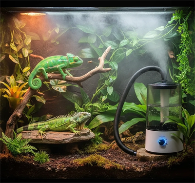 Sürüngen Teraryumu Nemlendirici Sis Makinesi - Ultrasonik Otomatik Buhar Üretici | Bukalemun, İguana, Gecko İçin