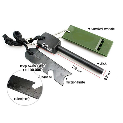 Survive Magnezyum Çubuğu Ateş Başlatıcı Çakmak Taşı