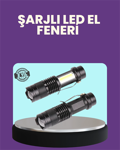 Suya Dayanıklı 4 Modlu Mini LED El Feneri