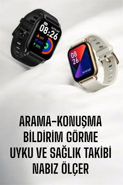 Suya Dayanıklı Bluetooth Akıllı Saat GPS, Adımsayar, Nabız & Sağlık Takibi