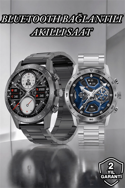 Suya Dayanıklı Dokunmatik Akıllı Saat Bluetooth 5.0, Sesli Asistan ve Sağlık Takibi