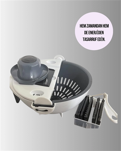 Süzgeçli Çok Fonksiyonlu Döner Rende ve Doğrayıcı