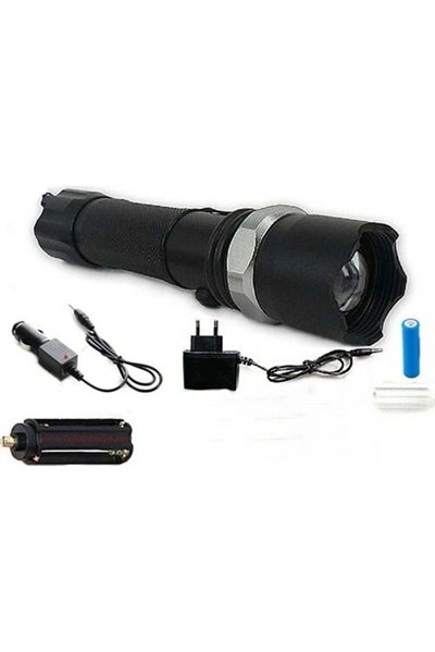 Swat Profesyonel Şarjlı El Feneri Ledli+flashlight+zoom Özellikli 6 Parça Full Set