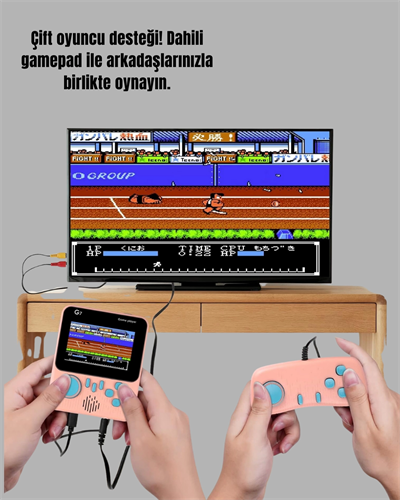 TV Bağlantılı Çift Oyunculu Şarjlı Retro Gamepad Seti