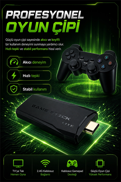 TV Uyumlu Kablosuz Oyun Konsolu Çift Gamepadli Klasik Arcade Oyun Cihazı Seti