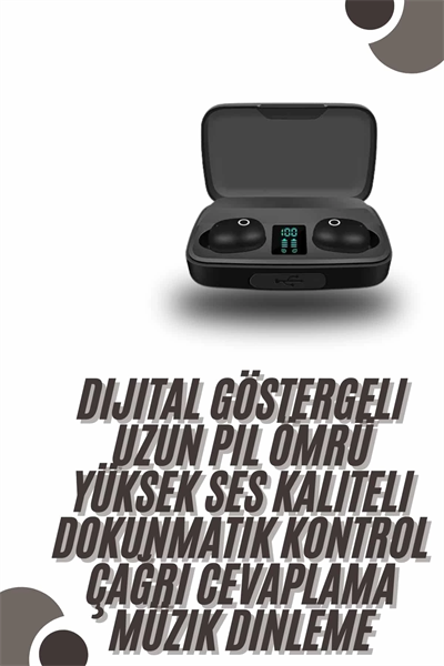 TWS Bluetooth Kulaklık 5.0 Bluetooth Bağlantılı Dokunmatik Kontrol Özelliği