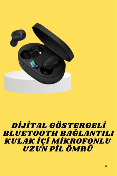 TWS Bluetooth Kulaklık Kulak İçi Kablosuz Dijital Göstergeli Çağrı Cevaplayabilen