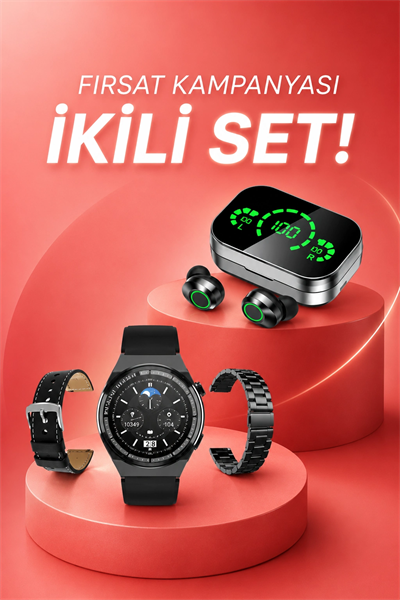 TWS Bluetooth Kulaklık ve Akıllı Saat Uyku Takibi Nabız Ölçer Uzun Pil Ömrü