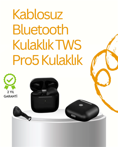 TWS Pro 5 Bluetooth Kulaklık – Gelişmiş Ses Teknolojisi ve Uzun Batarya Ömrü