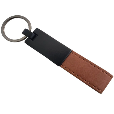 Taba Renk Deri Metal Anahtarlık