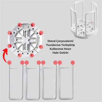 Tabak Bardak Kase Standı Bulaşık Kurutma Tutucu Mutfak Düzenleyici Organizatör (3936)