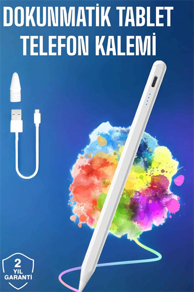 Tablet Kalemi iOS Android Windows Uyumlu Yedek Uçlu Universal Çizim Kalemi