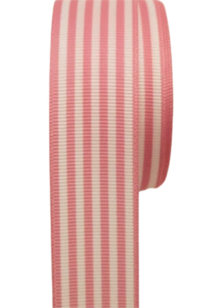 Tafta Çizgi Desen Kurdele 25 Mm Pudra 2 Metre
