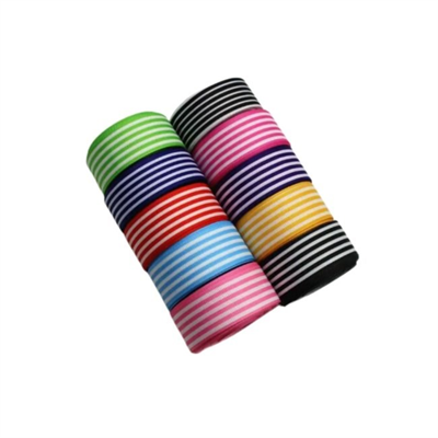 Tafta Çizgi Desen Kurdele 25 Mm Pudra 5 Metre